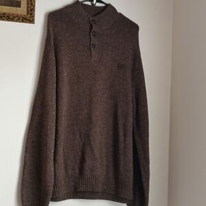 Chaps Sweater Men XL Brown Crewneck 100% Cotton Casual Elegant Versatile Preppy